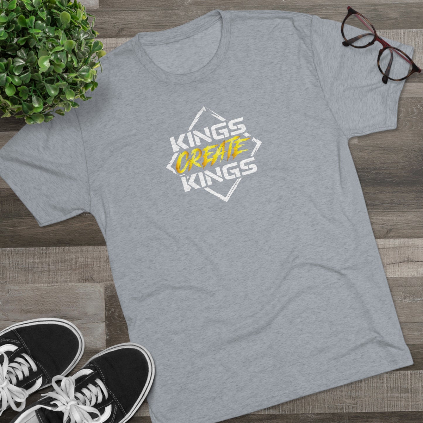 Kings Create Kings Gold Logo Tri-Blend Crew Tee