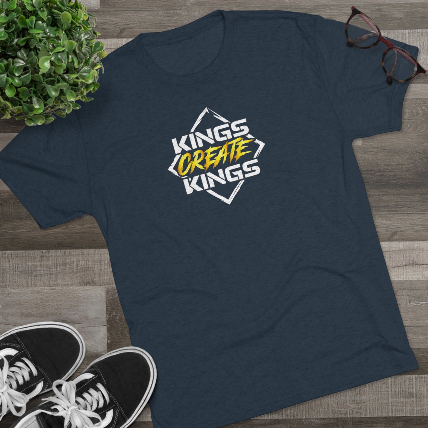 Kings Create Kings Gold Logo Tri-Blend Crew Tee