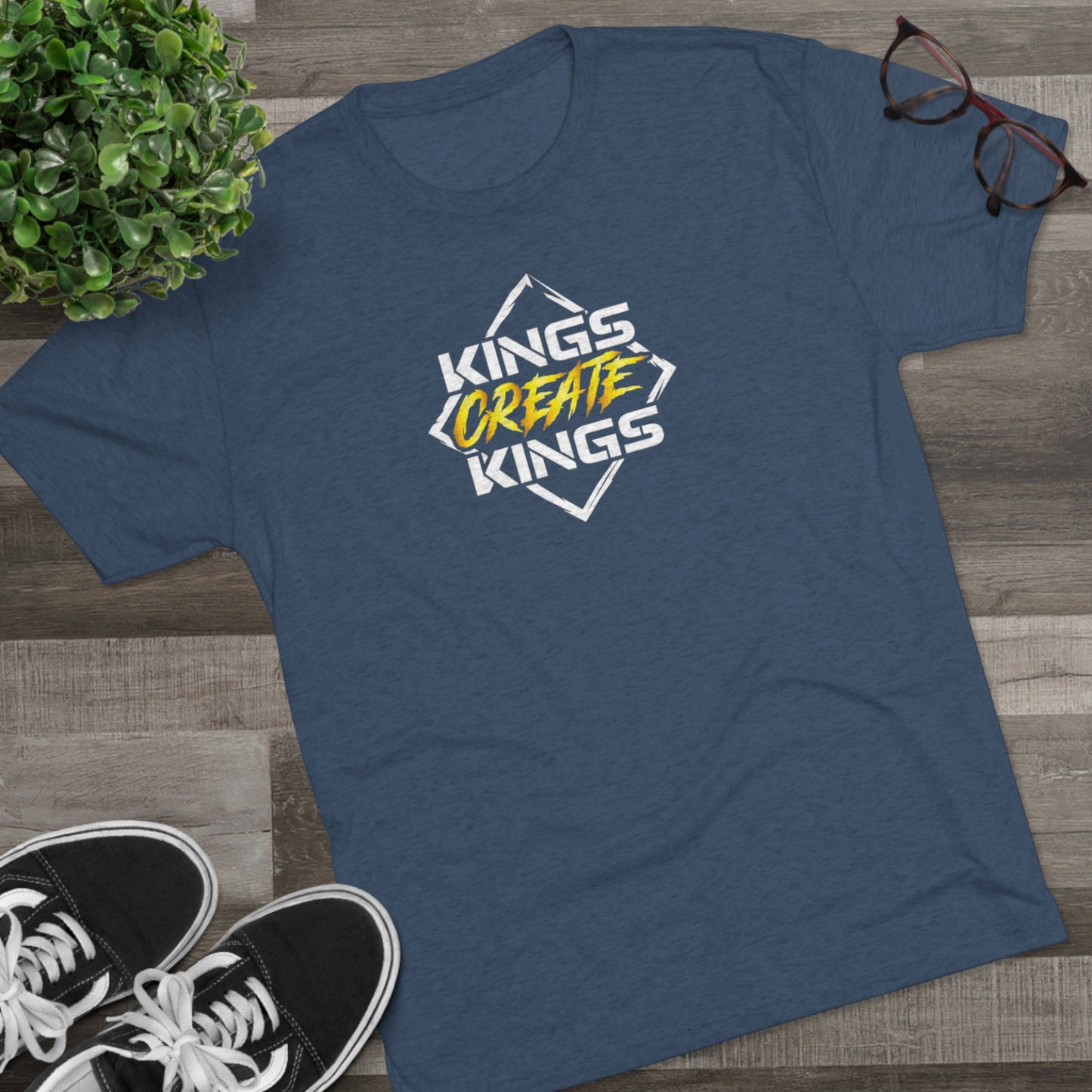 Kings Create Kings Gold Logo Tri-Blend Crew Tee
