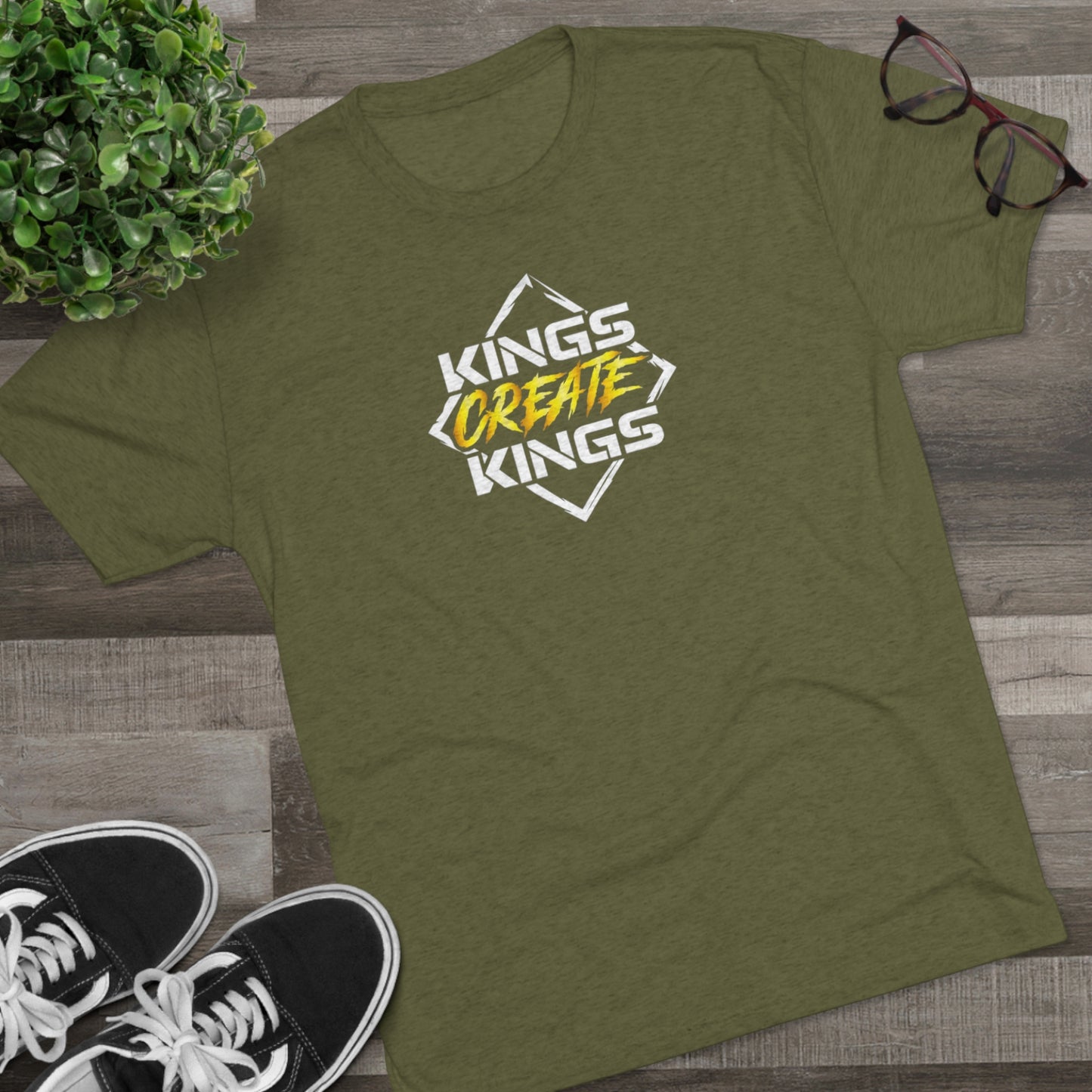 Kings Create Kings Gold Logo Tri-Blend Crew Tee