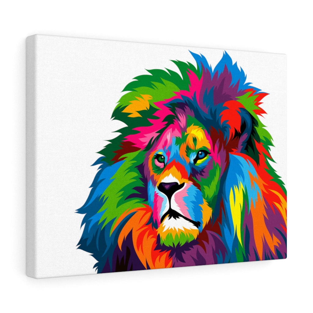 Lion Colorful Canvas, Animal Kingdom Painting, Bold Beautiful Colors Lion, Rainbow Lion Color Painting