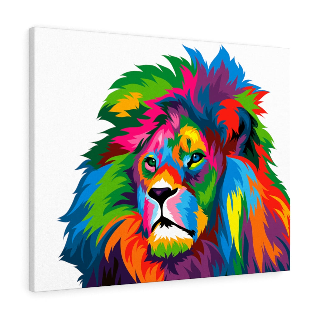Lion Colorful Canvas, Animal Kingdom Painting, Bold Beautiful Colors Lion, Rainbow Lion Color Painting
