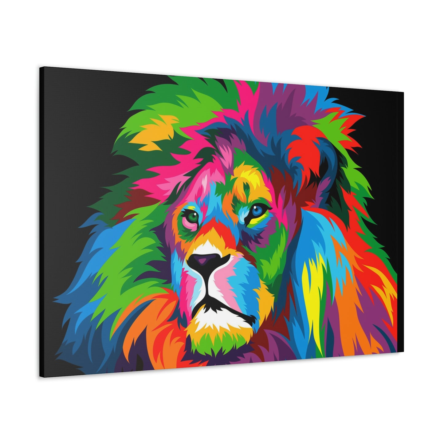 Lion Colorful Art Canvas Gallery Wraps