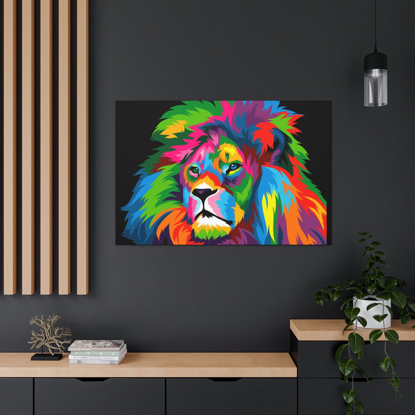 Lion Colorful Art Canvas Gallery Wraps