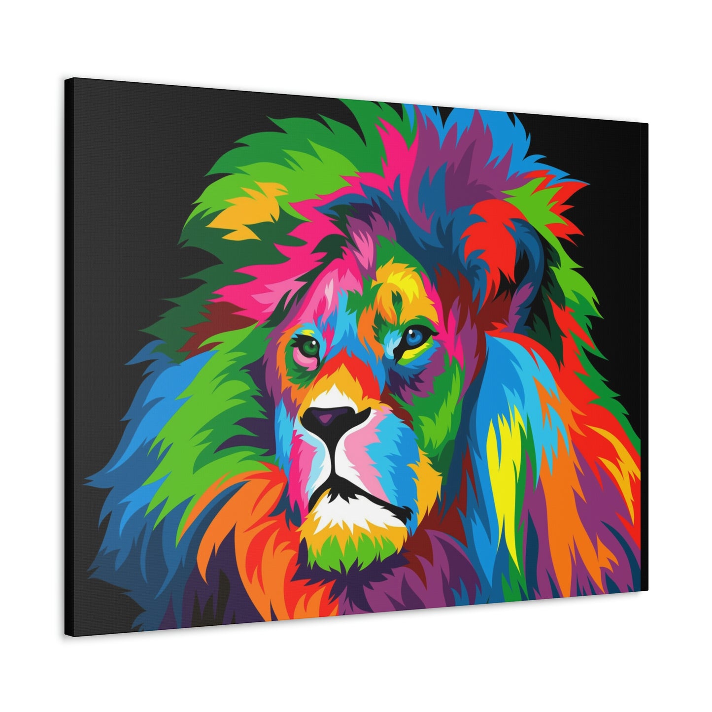 Lion Colorful Art Canvas Gallery Wraps