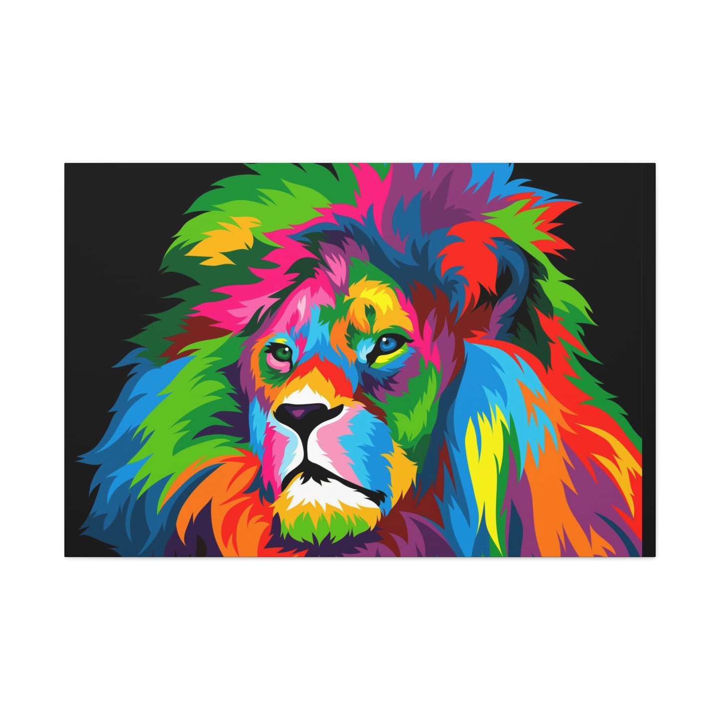 Lion Colorful Art Canvas Gallery Wraps
