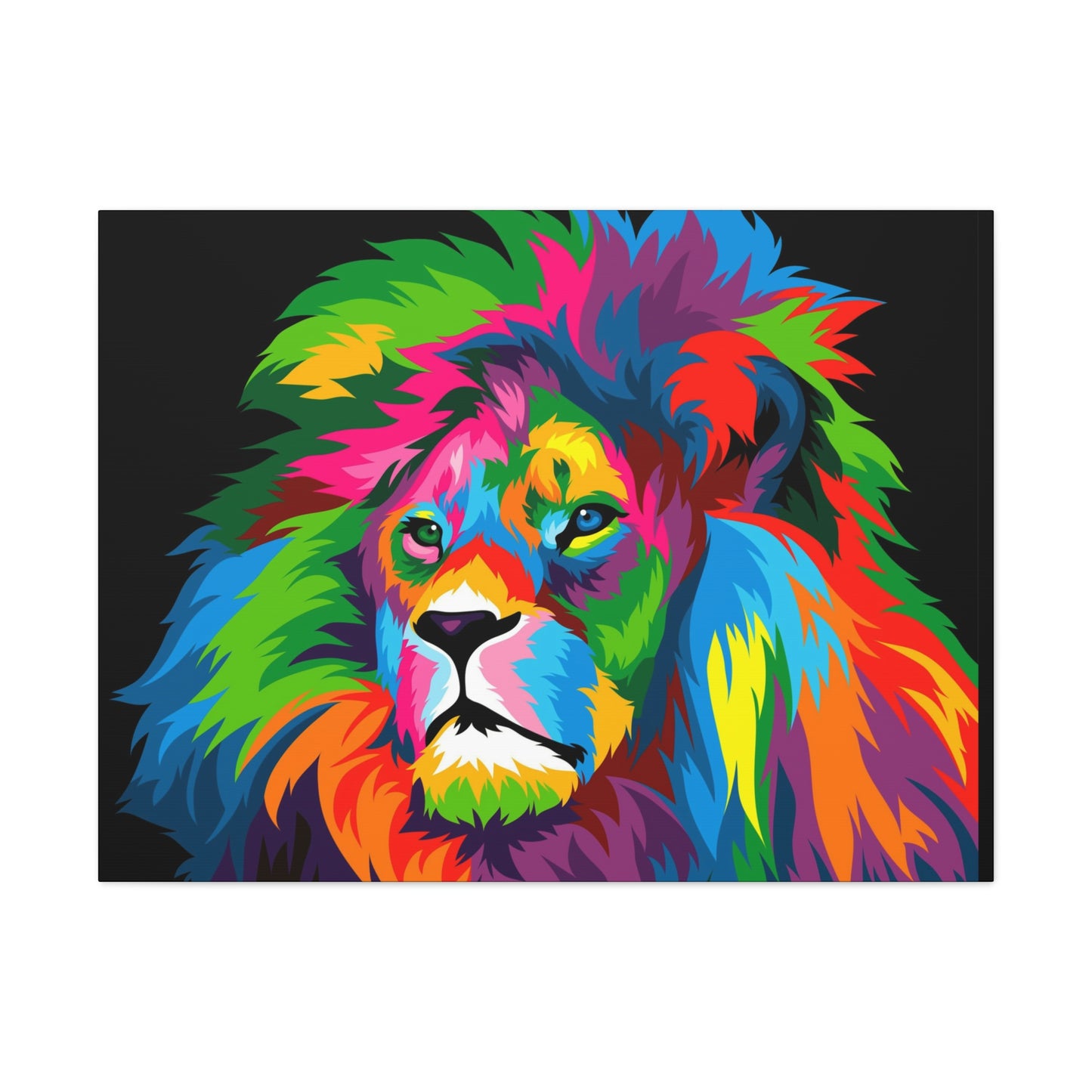 Lion Colorful Art Canvas Gallery Wraps