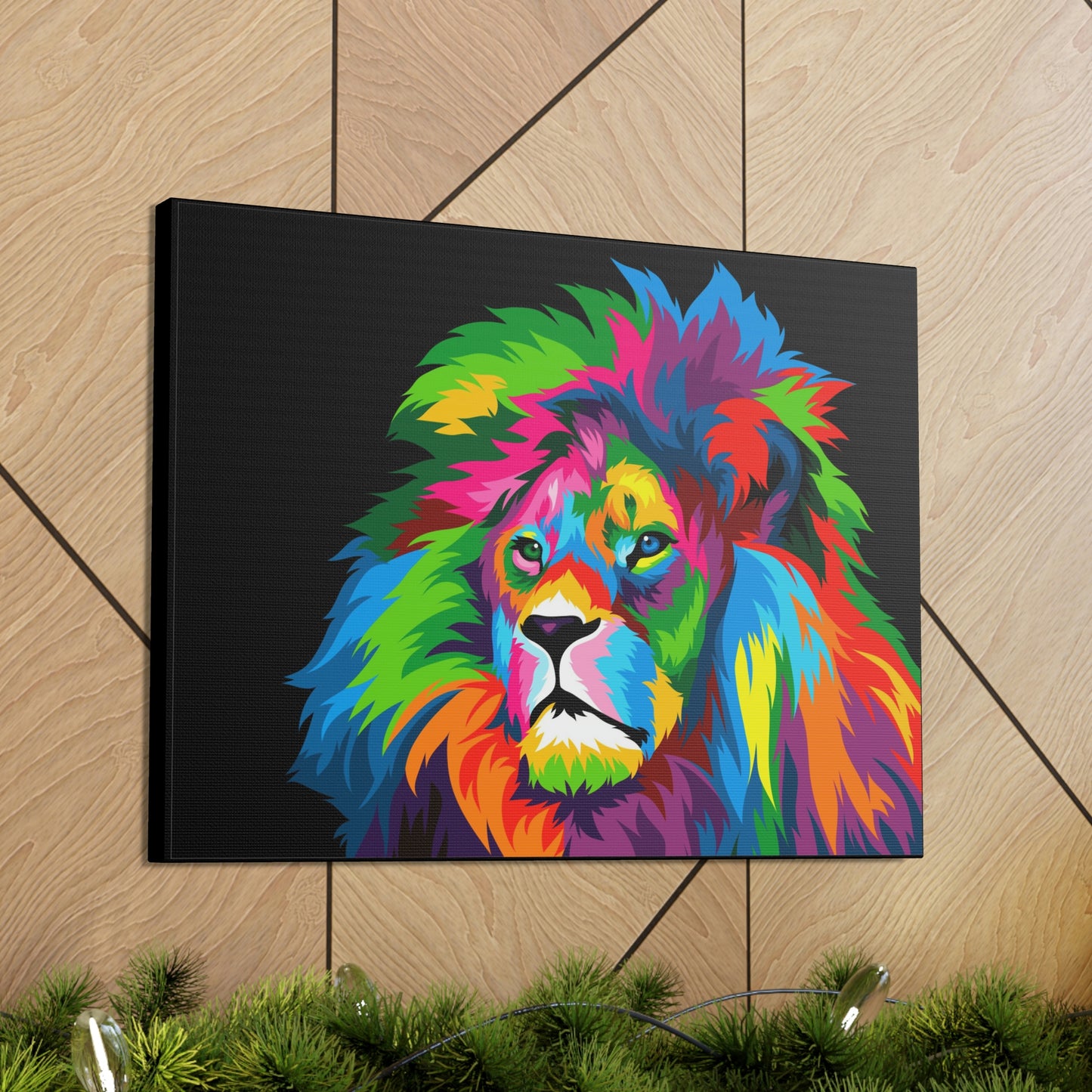 Lion Colorful Art Canvas Gallery Wraps