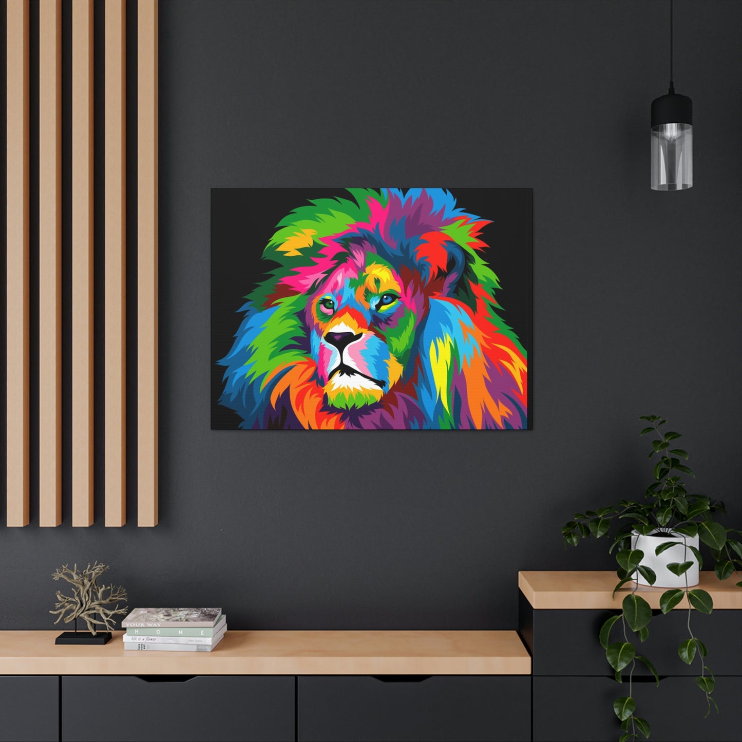 Lion Colorful Art Canvas Gallery Wraps