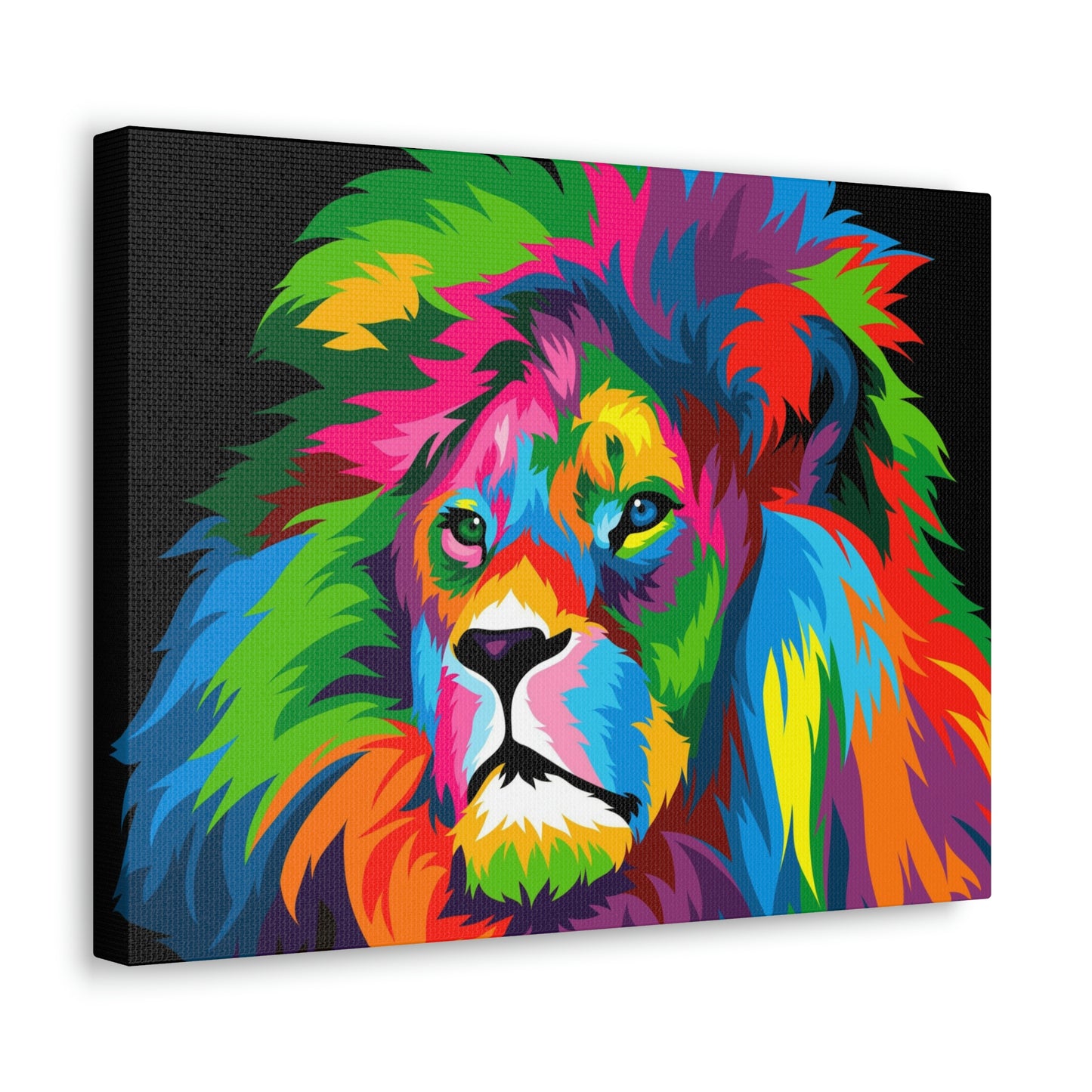 Lion Colorful Art Canvas Gallery Wraps