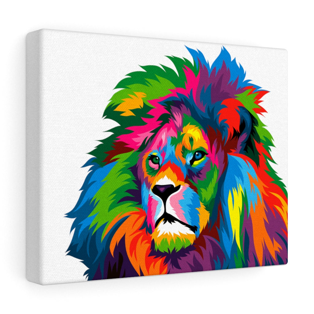 Lion Colorful Canvas, Animal Kingdom Painting, Bold Beautiful Colors Lion, Rainbow Lion Color Painting