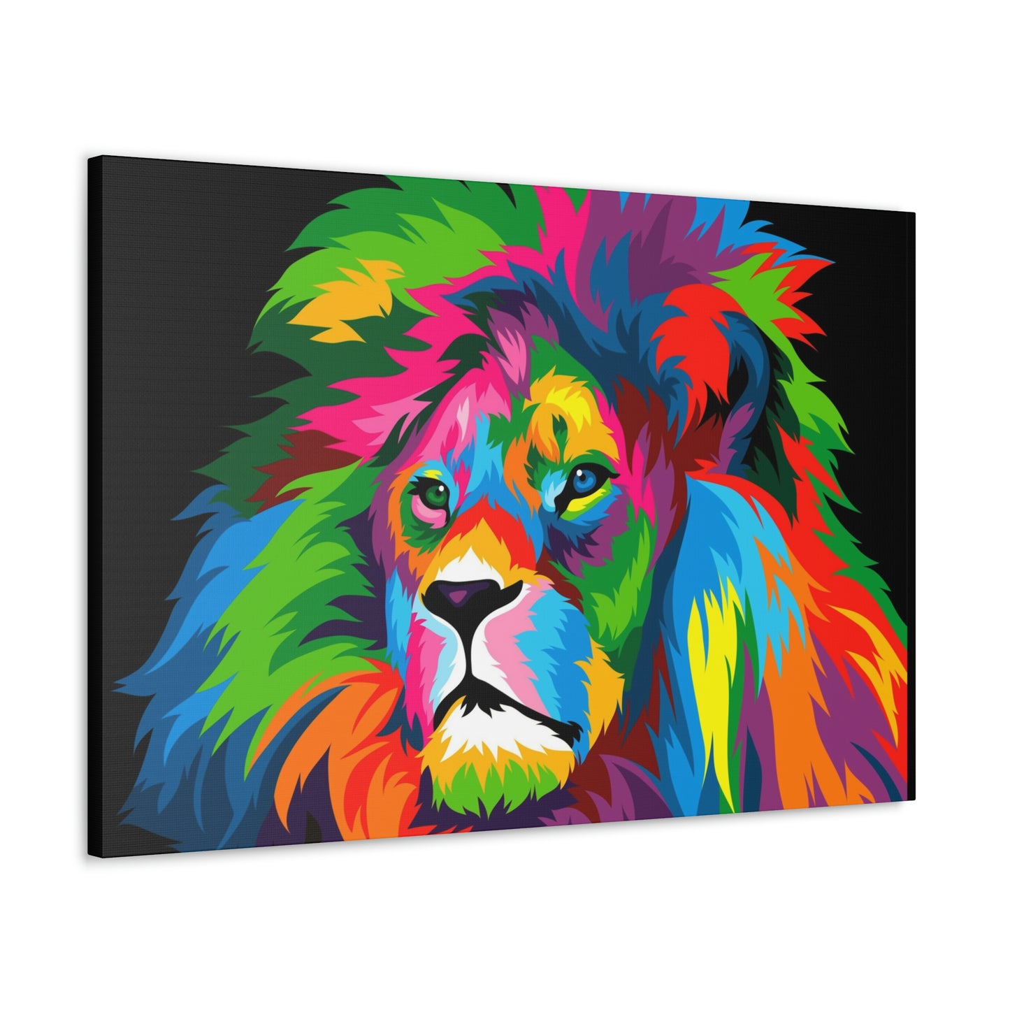 Lion Colorful Art Canvas Gallery Wraps