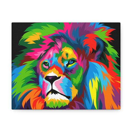 Lion Colorful Art Canvas Gallery Wraps
