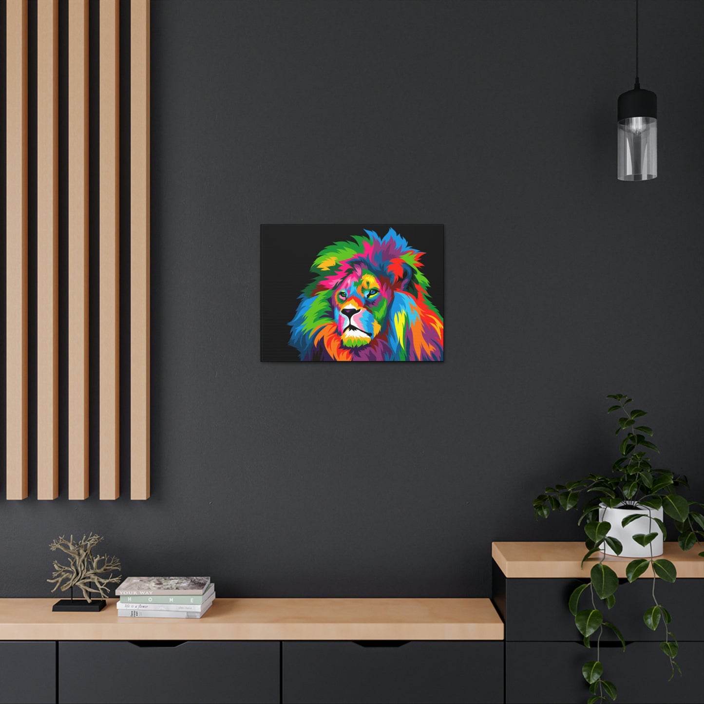 Lion Colorful Art Canvas Gallery Wraps