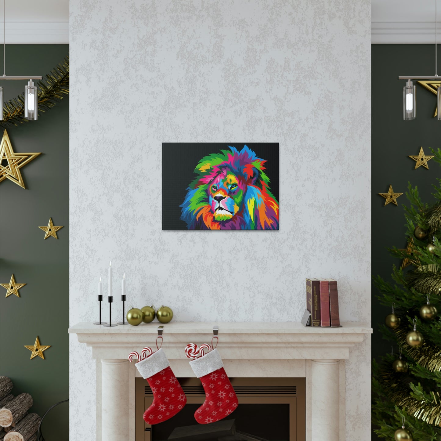 Lion Colorful Art Canvas Gallery Wraps