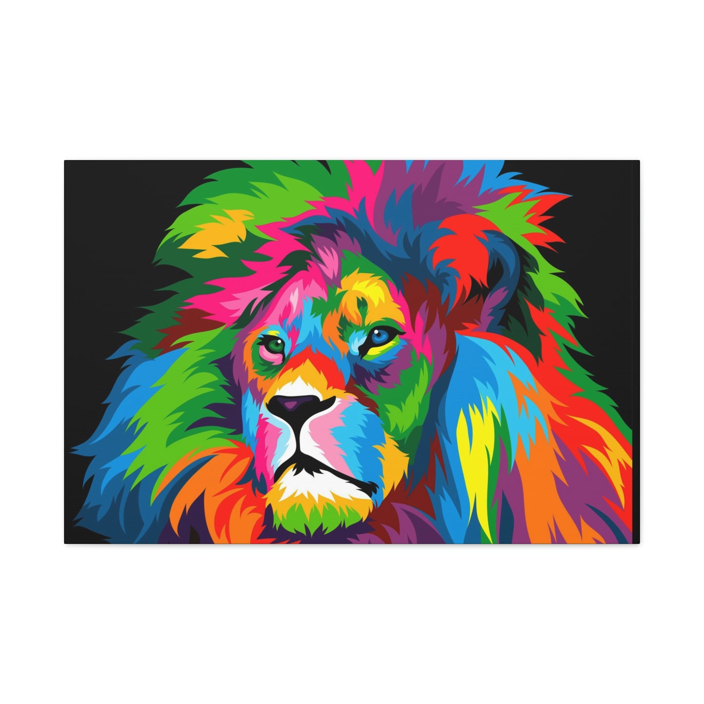 Lion Colorful Art Canvas Gallery Wraps