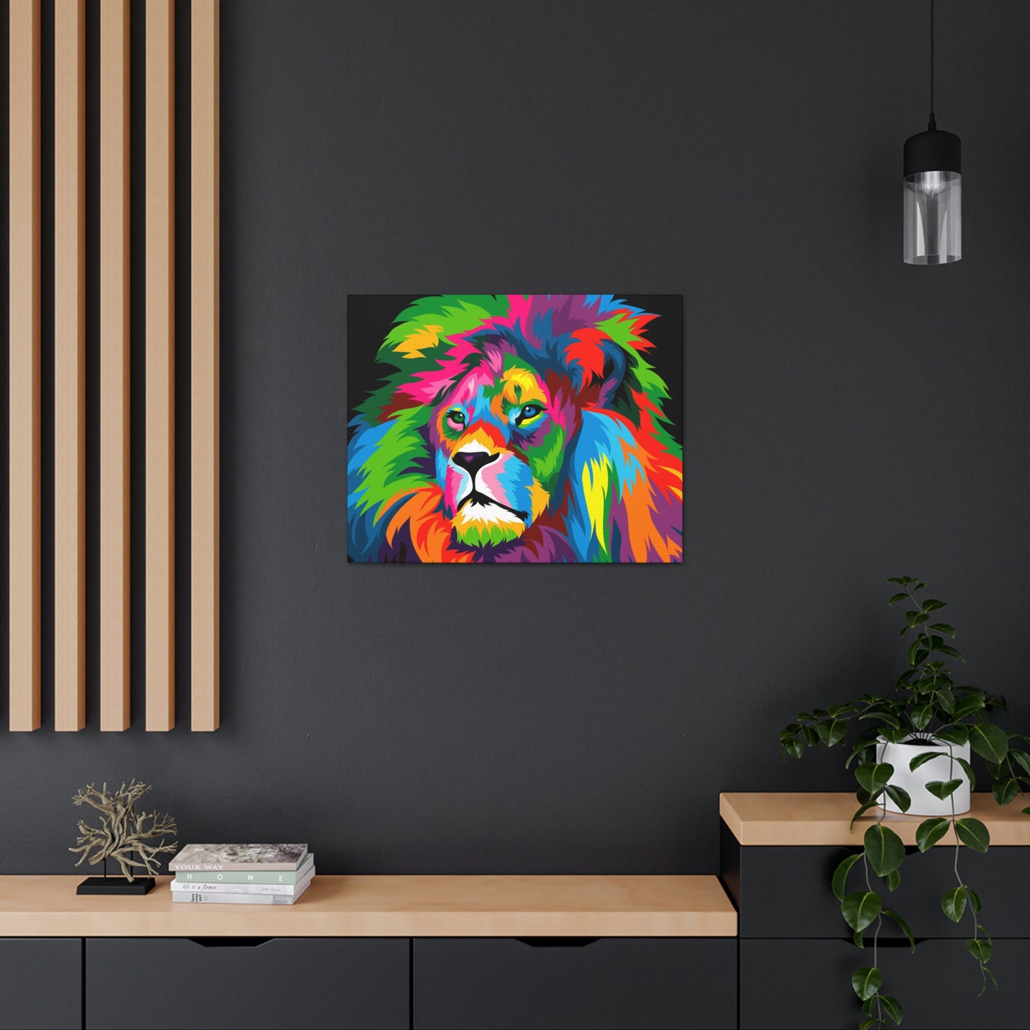 Lion Colorful Art Canvas Gallery Wraps