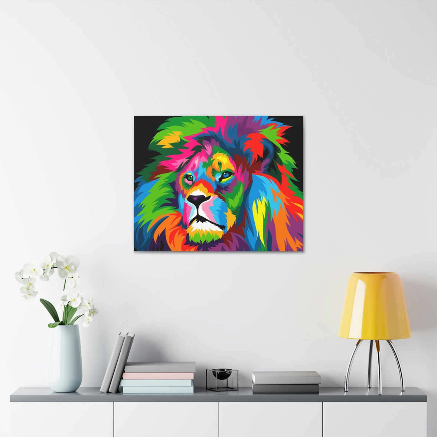 Lion Colorful Art Canvas Gallery Wraps