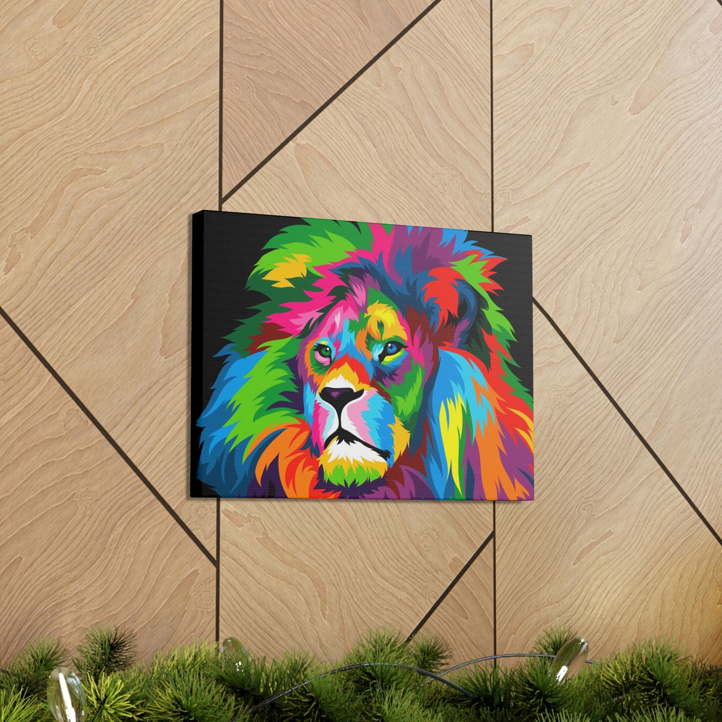 Lion Colorful Art Canvas Gallery Wraps