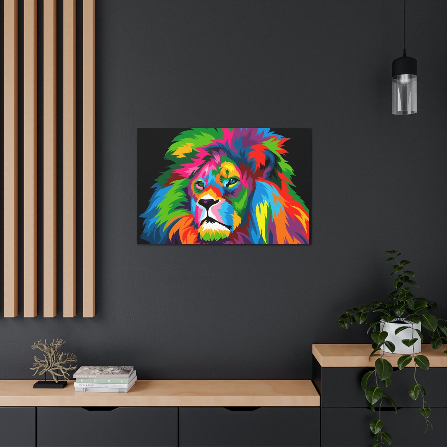 Lion Colorful Art Canvas Gallery Wraps