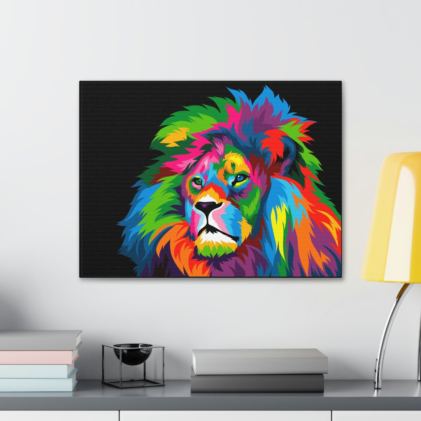 Lion Colorful Art Canvas Gallery Wraps