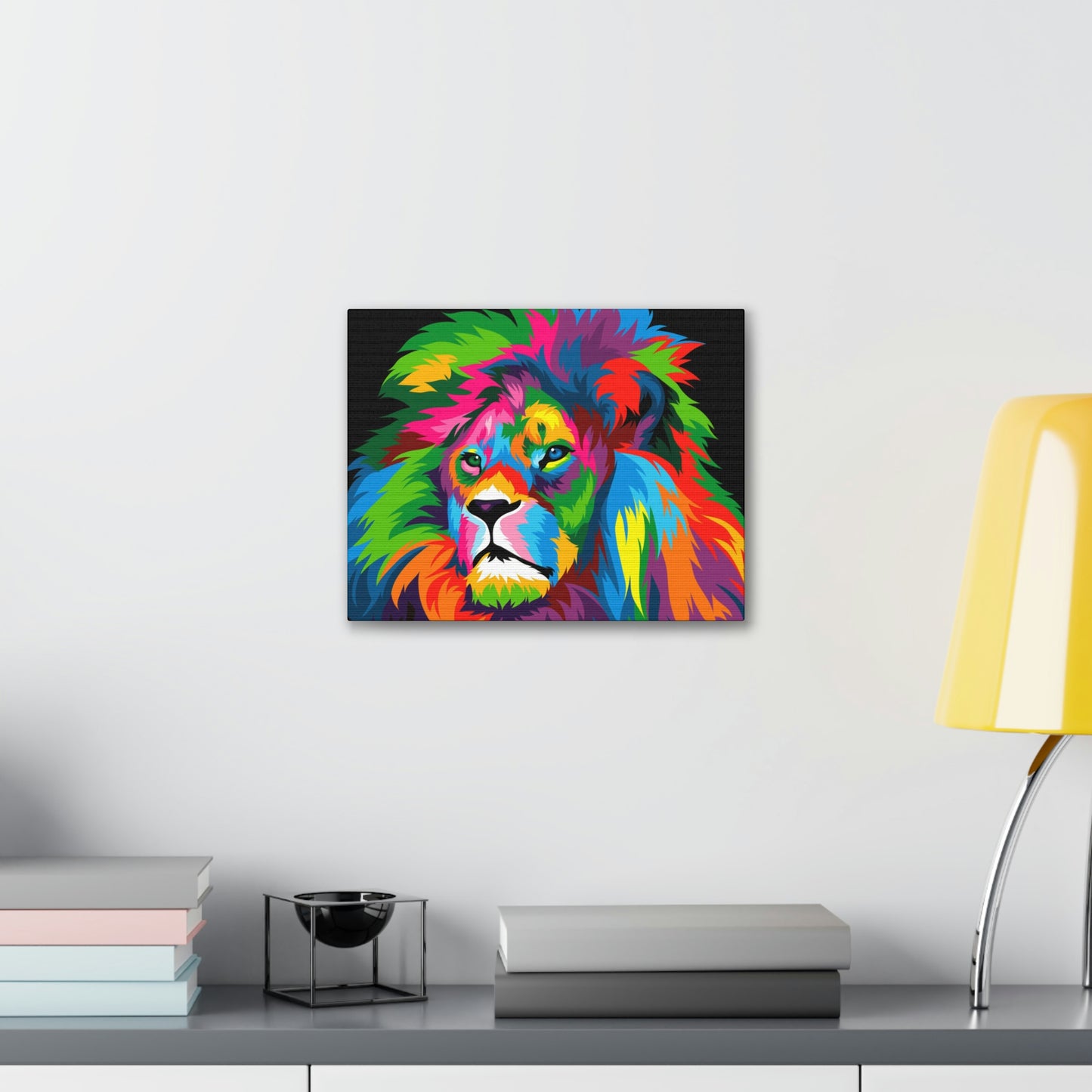 Lion Colorful Art Canvas Gallery Wraps