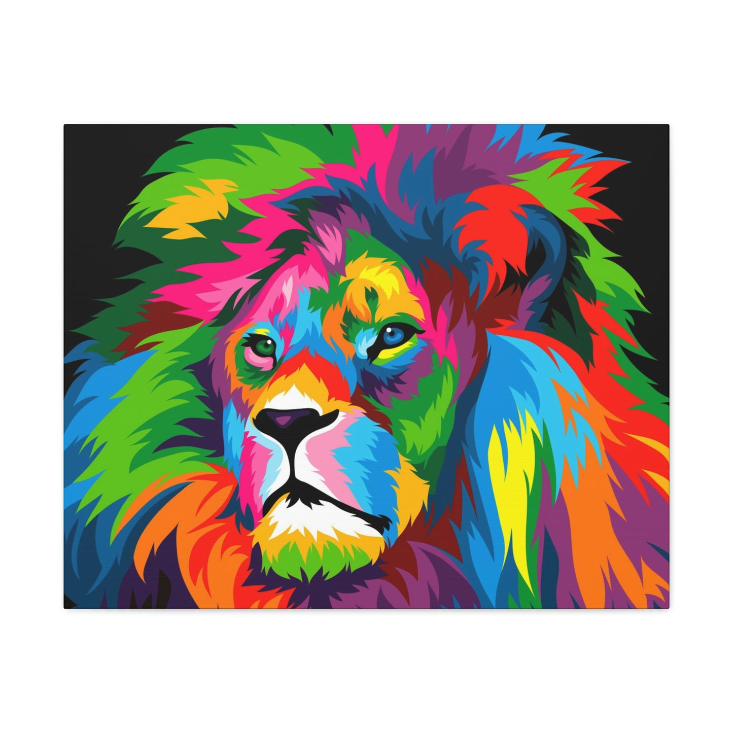 Lion Colorful Art Canvas Gallery Wraps