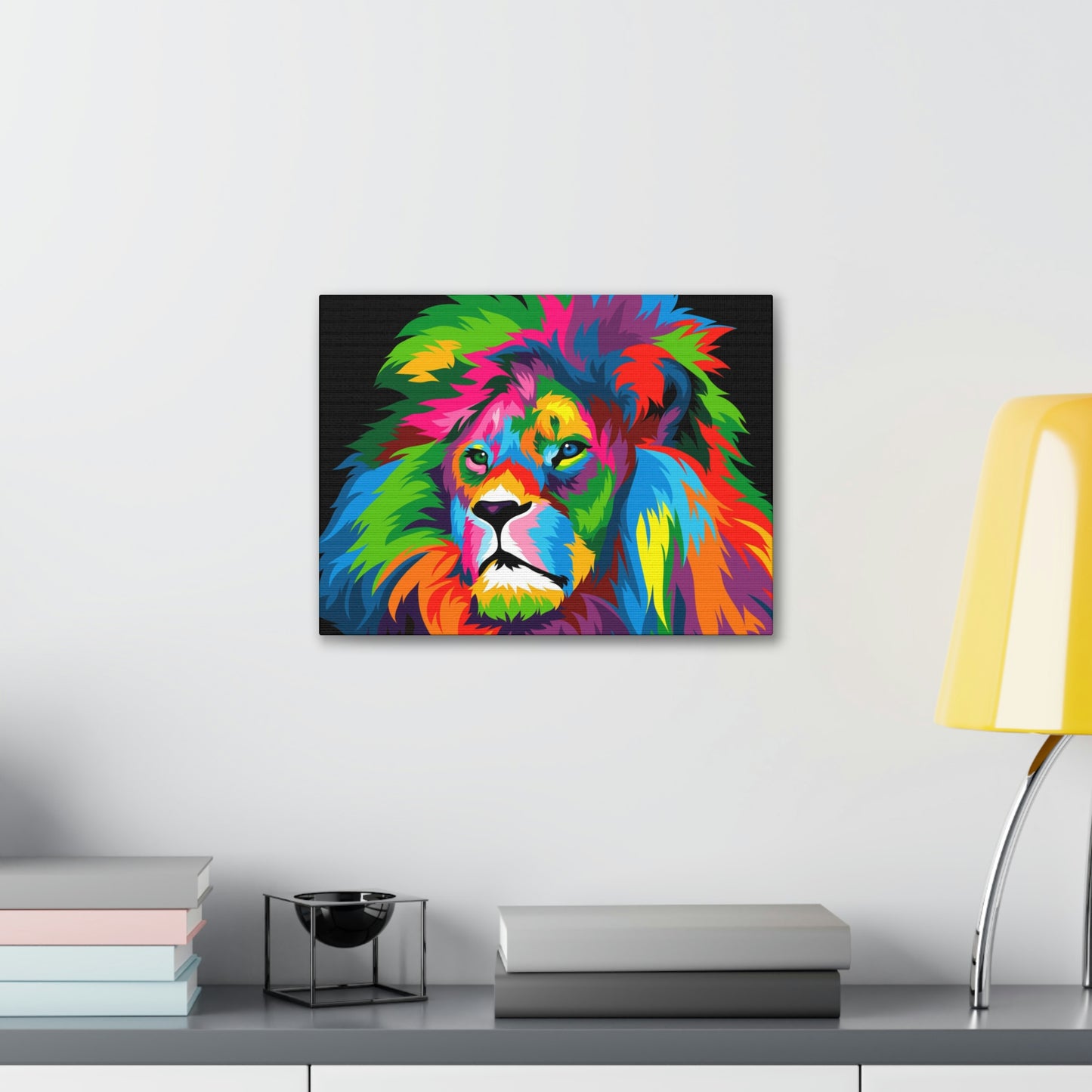 Lion Colorful Art Canvas Gallery Wraps