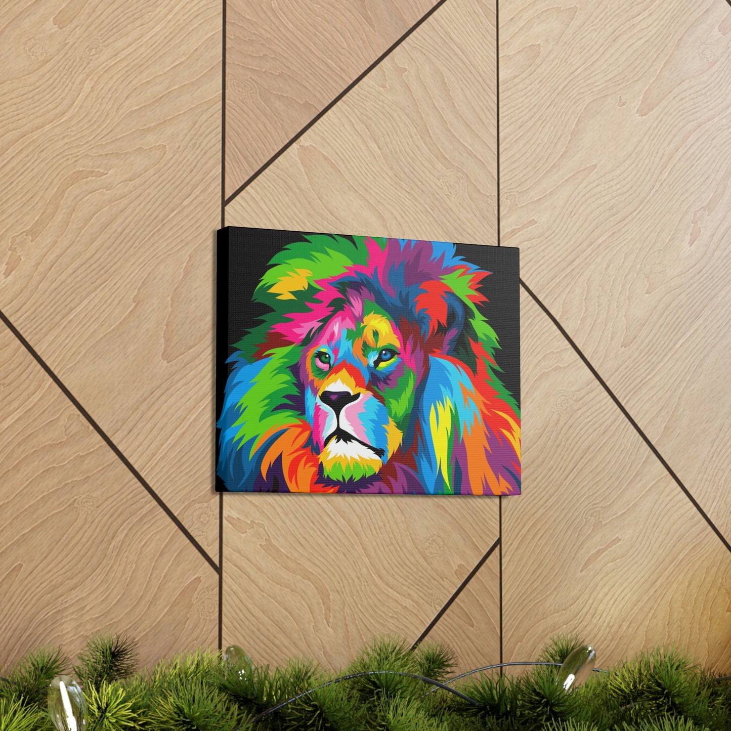 Lion Colorful Art Canvas Gallery Wraps