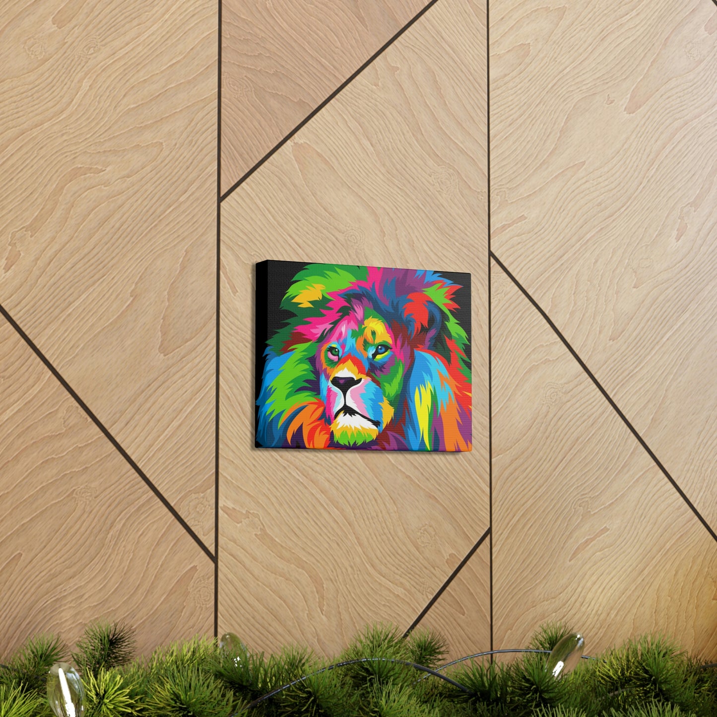 Lion Colorful Art Canvas Gallery Wraps