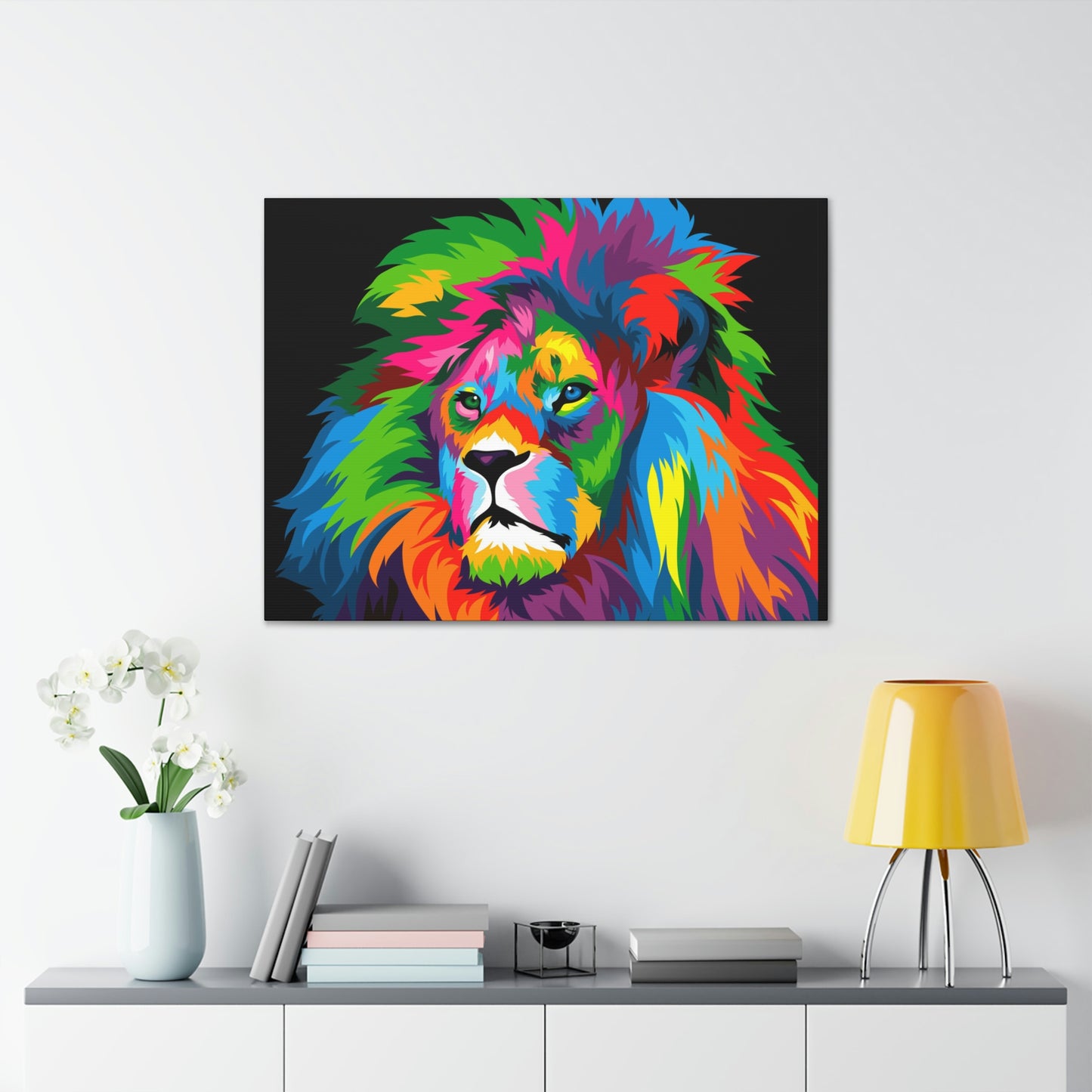 Lion Colorful Art Canvas Gallery Wraps